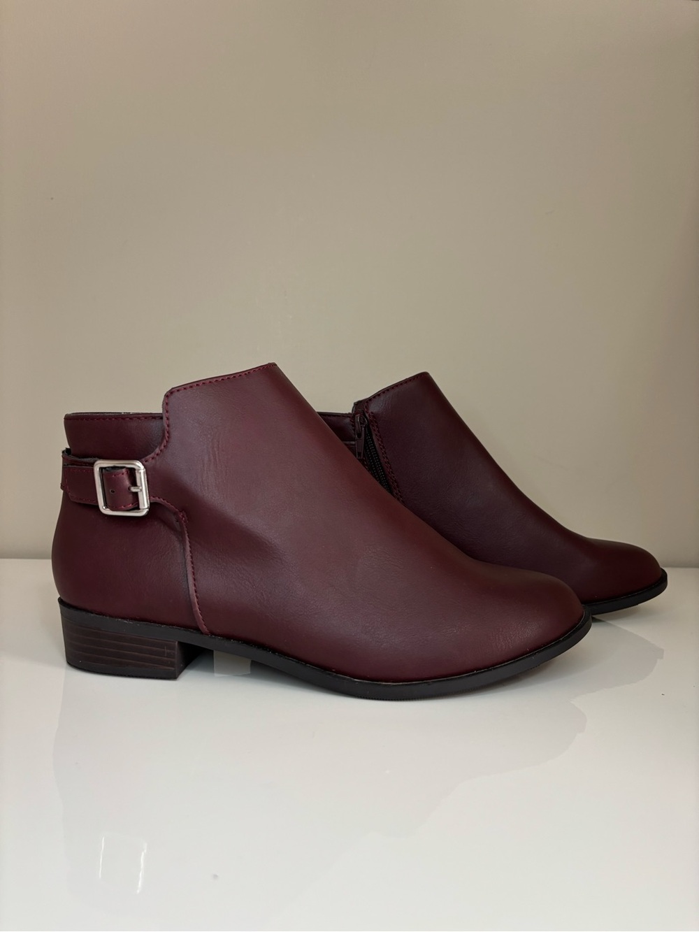 St. John’s Bay Wine Reeves Buckled Ankle Boots
